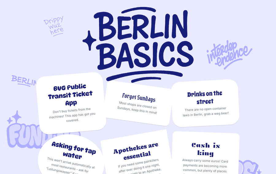 Berlin basics on the Drips guide to Berlin